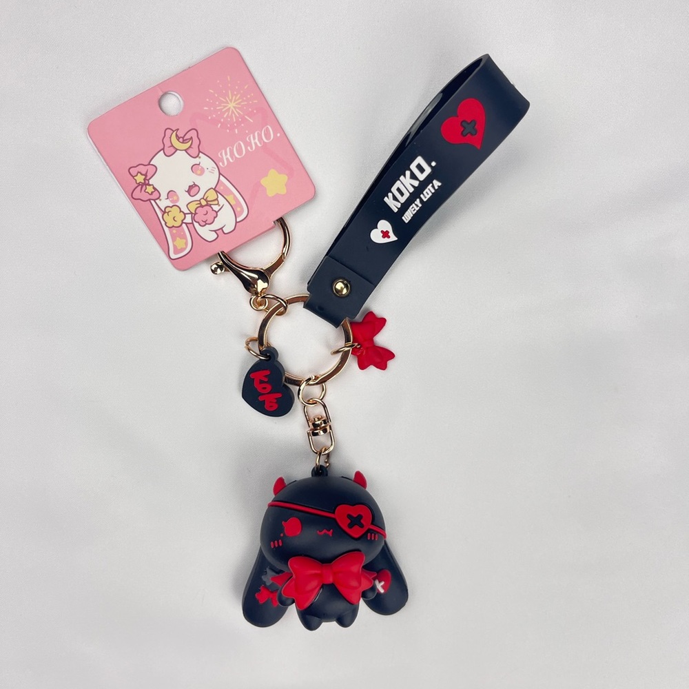 Koko Rabbit Anime Keychain with Wristlet